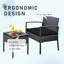 Ensemble de table bistro en rotin pour 2 personnes avec table et coussins-1639745572