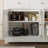 Farmhouse Large Buffet Sideboard Cabinet,kitchen Cabinet Display Cabinet With Adjustable Shelf-1815391291