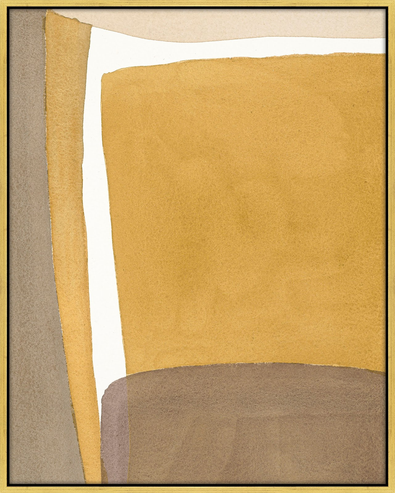 Light Ochre by Julia Balfour, 20" H x 16" W x 1.4" D, Gold Framed Canvas
