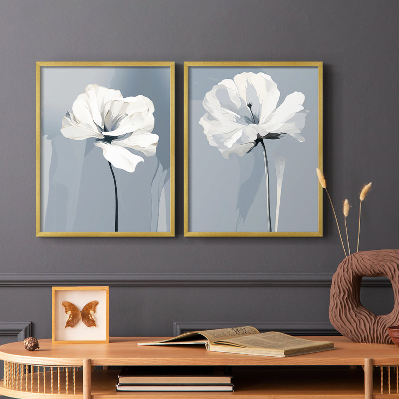 Série FLORAL CDXL - reproduction encadrée de qualité supérieure - prête à être accrochée - aucun clou requis - aucun clou requis