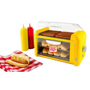 Nostalgia 2 Slot Hot Dog and Bun Toaster with Mini Tongs, Retro Toaster,  Cooker that Works Chicken, Turkey, Veggie Links, Sausages Brats, Metallic  Red