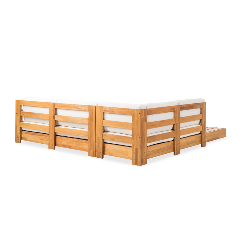 Canapé modulaire d'extérieur en bois massif pour 5 personnes Witt