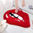  Red Lips Bathroom Rug, Cute Funny Biting Lips Shaped Bath Mat, Non Slip Absorbent Bathtub Rug Plush Shower Rugs-412060533