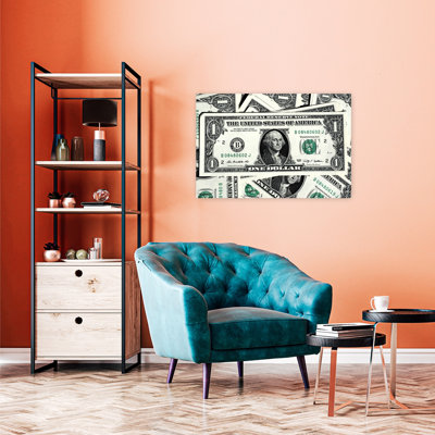 American One Dollar Contemporary Wall Art Print 1 Piece Wrapped Canvas Wall Art