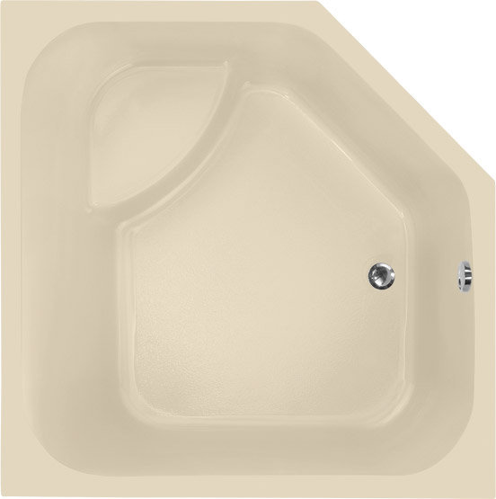 Katarina 69 in. L Soaking Tub, Bone, Polished Chrome