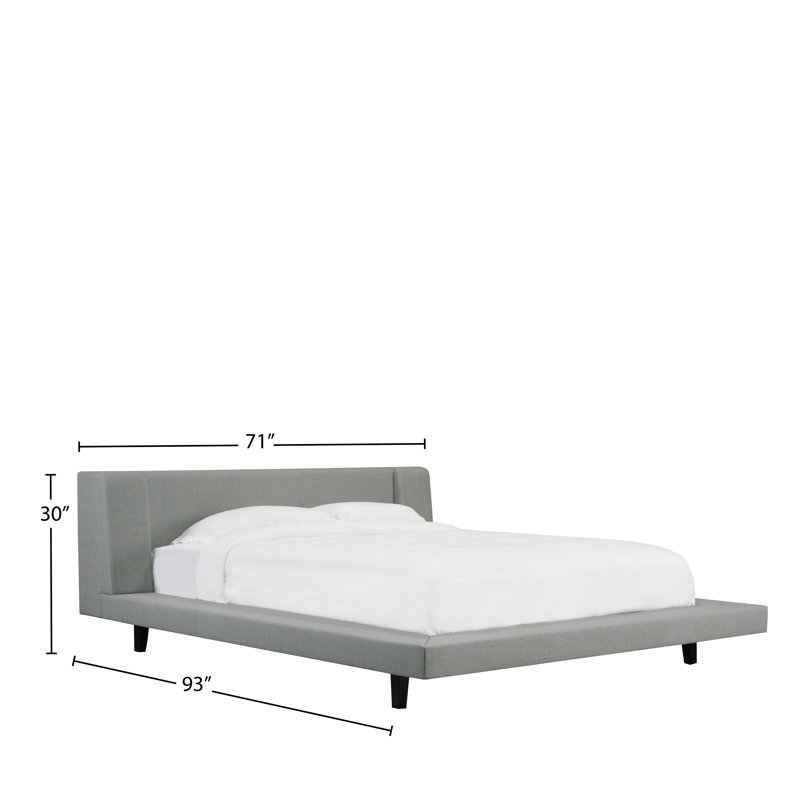 Lit plateforme tapissier Grimsby, Frêne, Double