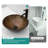 Artistic Feather Pattern Amber Tempered Glass Vessel Sink with Pop-up Drain, Bathroom Oval Basin Tempered Glass Vanity
