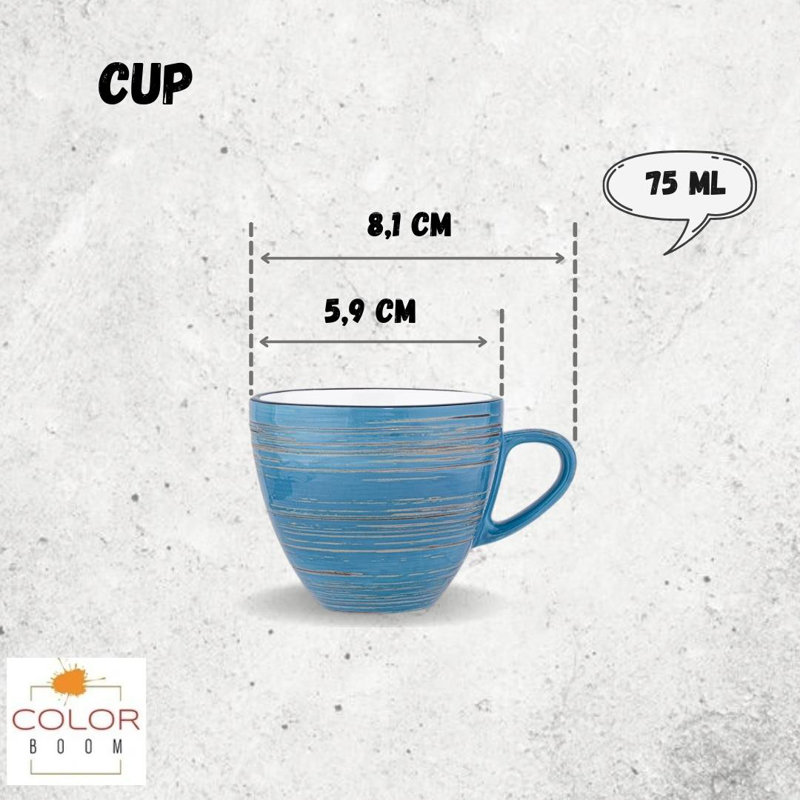 Wilmax Colourboom Teacup, Blue, 75ml