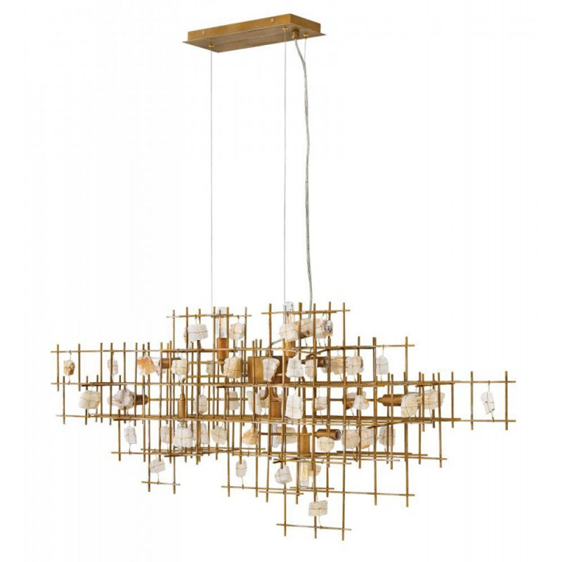 Lustre Petra, Étain, Blanc opaque, 24” Length x 11” Width x 17” Height