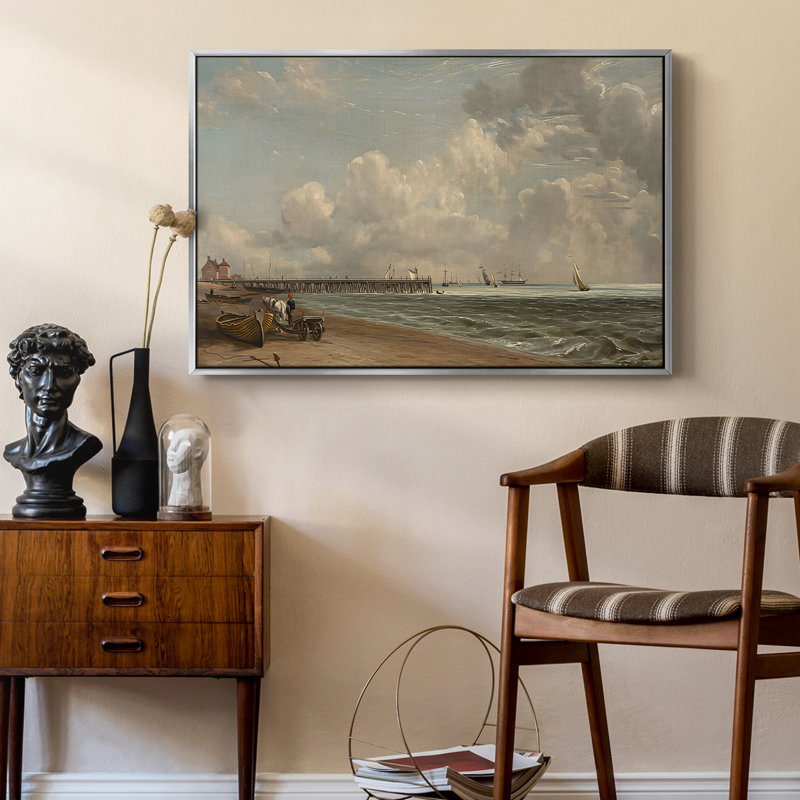 Yarmouth Jetty, 1822 - John Constable, toile tendue avec châssis, 24 po x 36 po, Argent