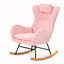 Fauteuil à bascule rembourré Teddy avec dossier haut, appui-tête réglable et poche, idéal pour la chambre d'enfant, la chambre à coucher, le salon et les bureaux.