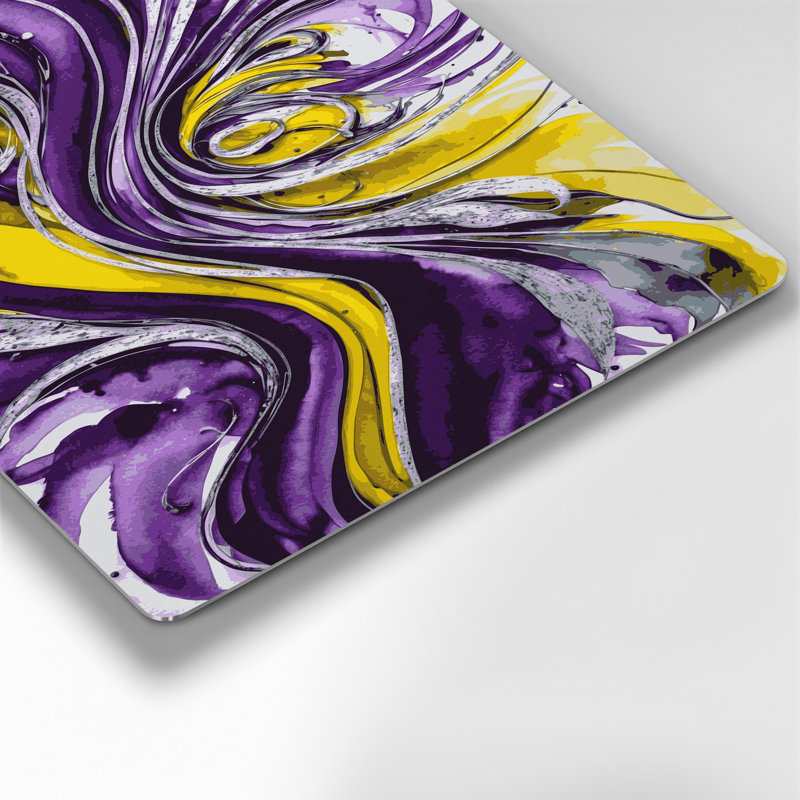 Aquarelle abstraite 86, art mural en métal mauve, H 18 po x l 12 po