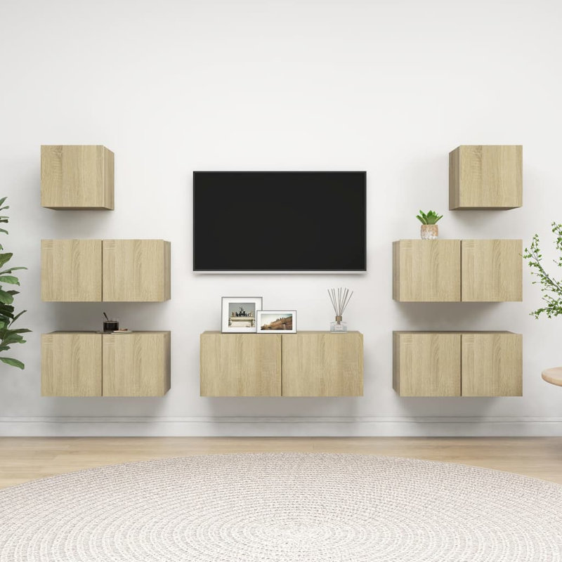 Gilta Unfinished Entertainment Centre for TVs up to 88", Sonoma Oak