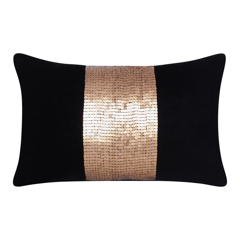 Housse de coussin en polyester à paillettes, polyester