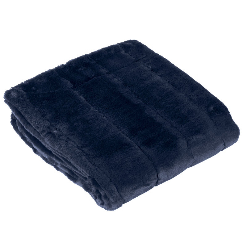 Empress Hand Woven Throw Blanket, Navy, 140cm W x 200cm L