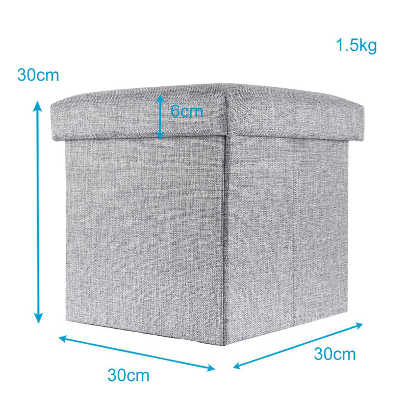 Ronta Ottoman, Grey, 30" H x 30" W x 30" D