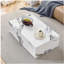 Table basse de 39,3 x 23,6 x 11,8 po en MDF à motif de marbre blanc - Design luxueux, décor de salon parfait - Design élégant et durable. Convient à diverses situations et scènes.