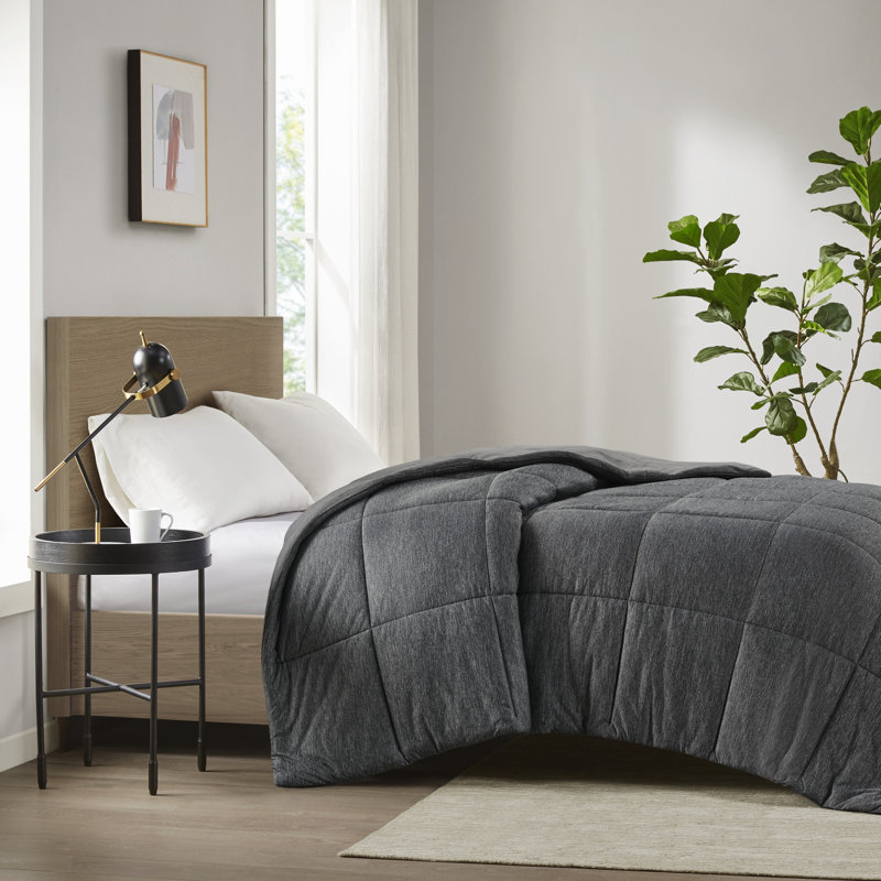 Sleep Philosophy Jersey Knit Down Alternative Comforter, Black, Twin/Twin XL Comforter