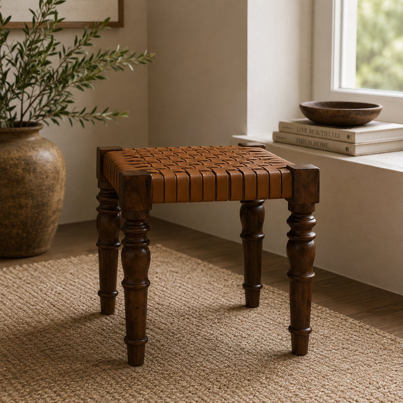 Bozrah Solid Wood Accent Stool