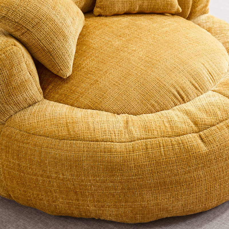 Fauteuil à billes Daveen, Chenille jaune