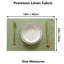 Ensemble de napperon vert de 4 napperons en lin lavables pour le souper