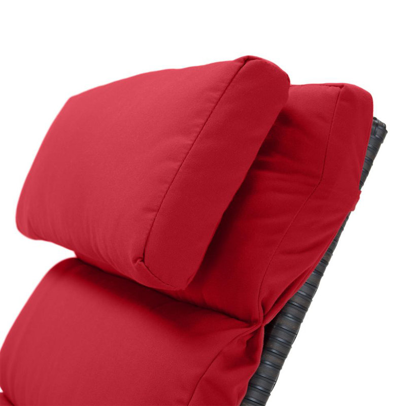 Barcelo Reclining Chaise Lounge with Cushion, Canvas Jockey Red Sunbrella® Canvas