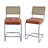 Julius Elegant Faux Leather Counter Stool with Breathable Rattan Back, Set of 2 for Home and Commercial Use-44018217