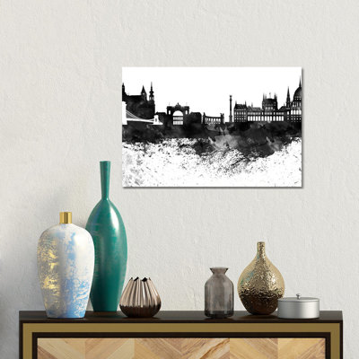 Budapest Black & White Drops Skyline by WallDecorAddict - Gallery-Wrapped Canvas Giclée on Canvas