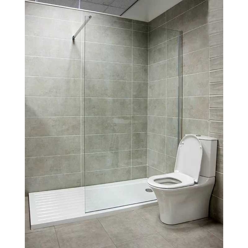 880mm W x 2000mm H Pivot Frameless Walk In Glass Screens with Clear Glass