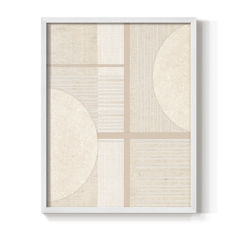 Reproduction encadrée de champ organisé - bois massif, H 11 po x l 9 po, Blanc