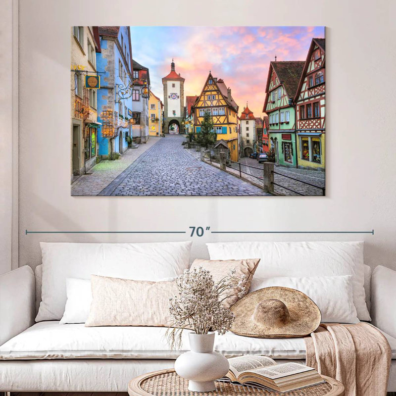 Sireci Cobbled Rothenburg Street, 34" H x 51" W