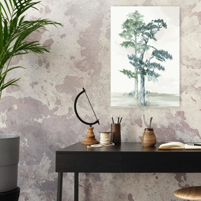 «Misty Forest Serenity II Abstract Contemporary Landscape Nature», art mural