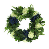 23" Spring Wreath with Hydrangeas, Heather and Ivy