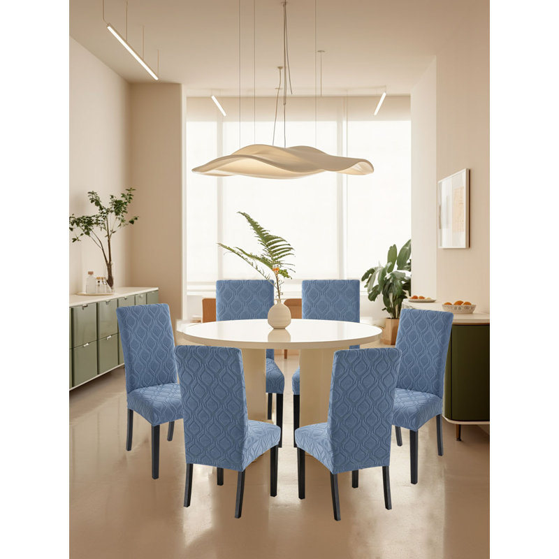 Housse pour chaise de salle à manger, Mélange de polyester bleu