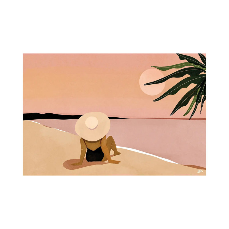 Beach Gaze 1 Piece Wall Art on Canvas, 20.32 cm H x 30.48 cm W, Wrapped Canvas