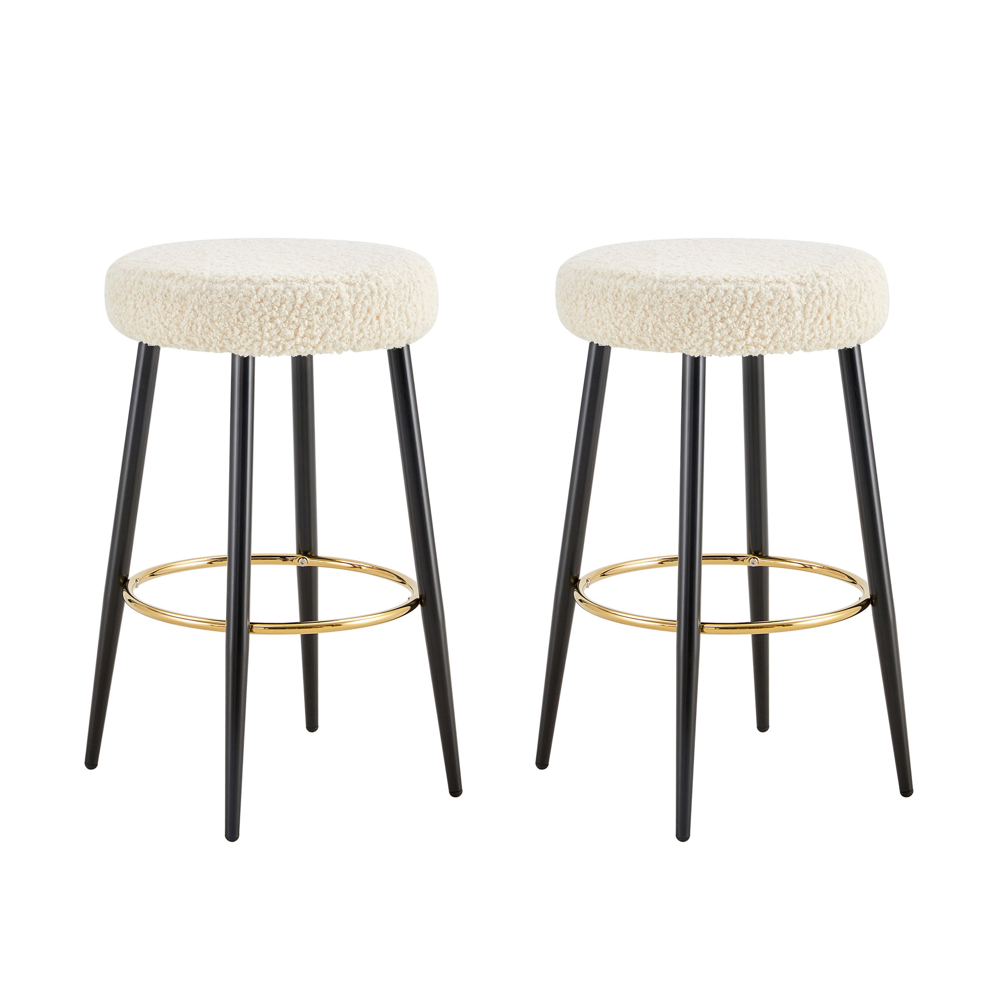Ivy Bronx Macnamara 29.9'' Boucle Upholstered Bar Stool Wayfair Canada