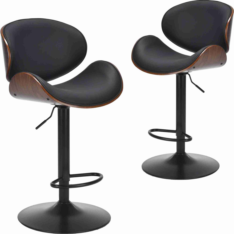 Ensemble de 2 tabourets pivotants, Noir