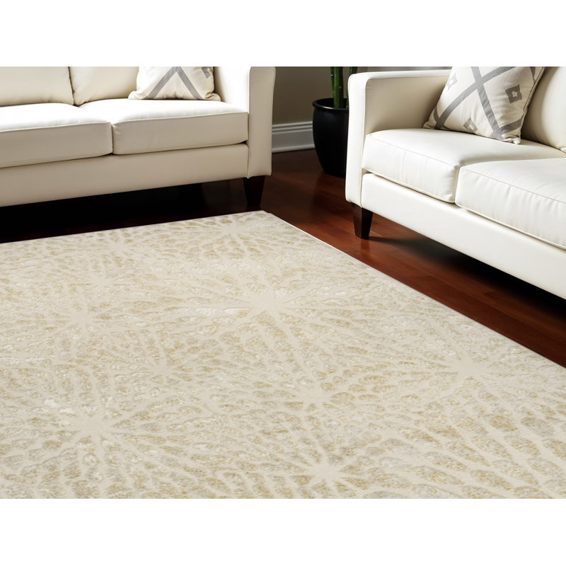 Tapis abstrait ivoire 8 pi x 10 pi