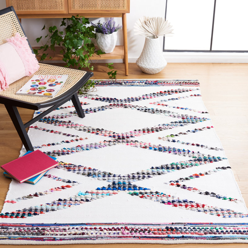 Tapis géométrique à tissage plat Montauk, Rectangle de 5 pi x 8 pi