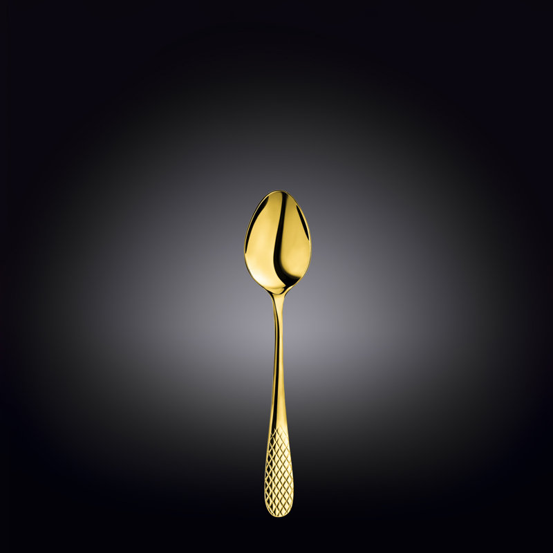 Julia Diamond Collection Stainless Steel Teaspoon, Gold