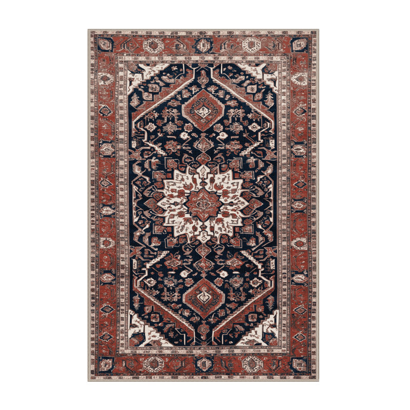 Tapis brun lavable à la machine, Rectangle 7 pi x 9 pi