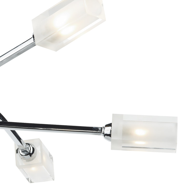 Nevaeh Glass Semi Flush Mount, Polished Chrome