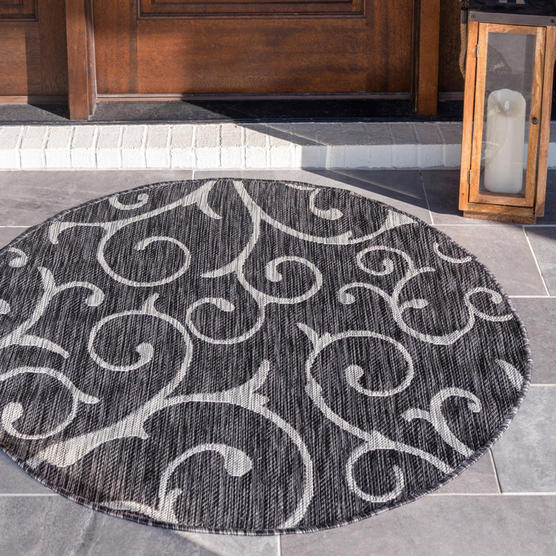 Tapis d'extérieur Kona couleur ardoise, Rond 13 pi