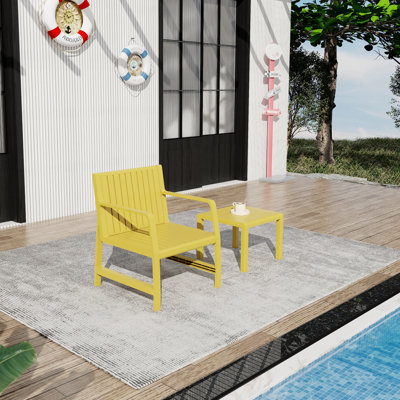 2-Piece 24.6"x27.2"x29.9" Outdoor Conversation Set Yellow