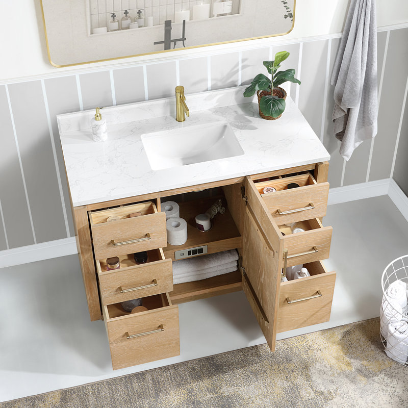 San 48'' Washed Ash Gray Single Bathroom Vanity