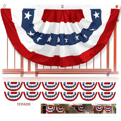  Drapeau des É.-U. plissé, drapeau américain banderole 1,5 x 3 pi Patriotic Stars & Stripes - États-Unis 1,5 x 3 pi