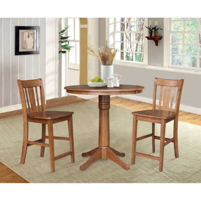 Dibora Counter Height Extendable Solid Wood Dining Set