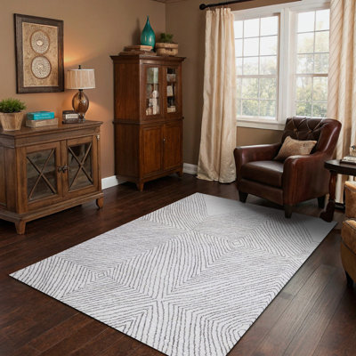 (5' x 8' ft) Hand Tufted Wool Carpet with Latex Back, Anti-Skid Carpet