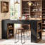 Table de bar rustique de 63 pouces, table de pub à hauteur de comptoir avec tablettes Storge double face, unité de bar rectangulaire pour la cuisine, la salle à manger, le bistro