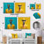 Ensemble de 2 reproductions murales girafe jaunes-2040129038